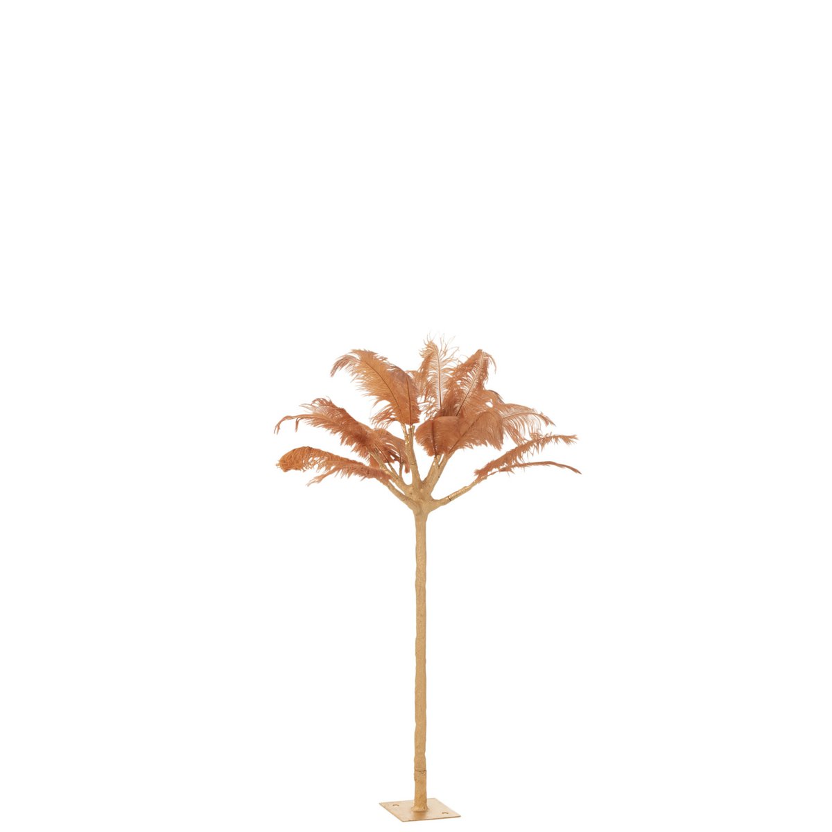 Décoration J-Line Plumes d'arbre - métal - or/ocre - petit