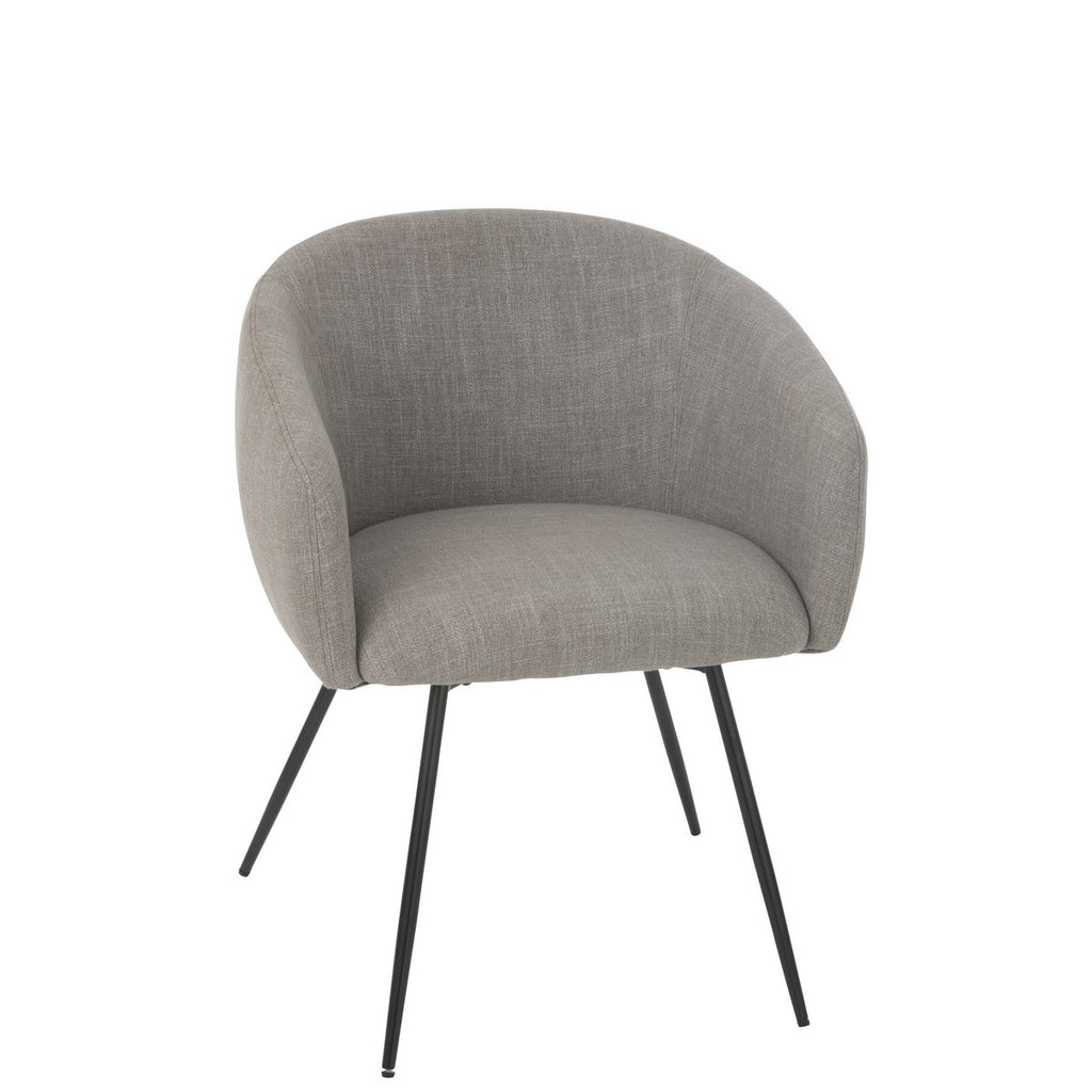 J-Line Chaise Wales Acier/Mousse Gris