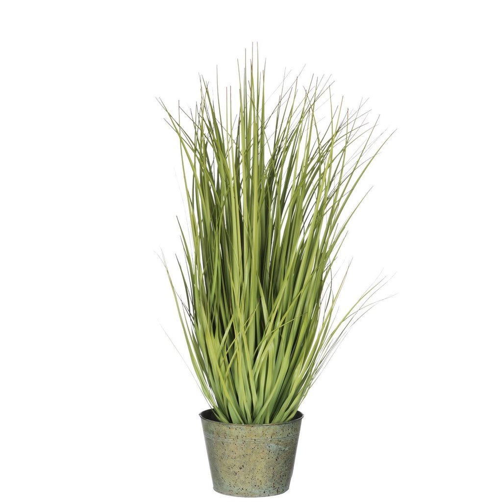 J-Line Graminées Sauvages En Pot Métal Vert Plastique Vert Grand