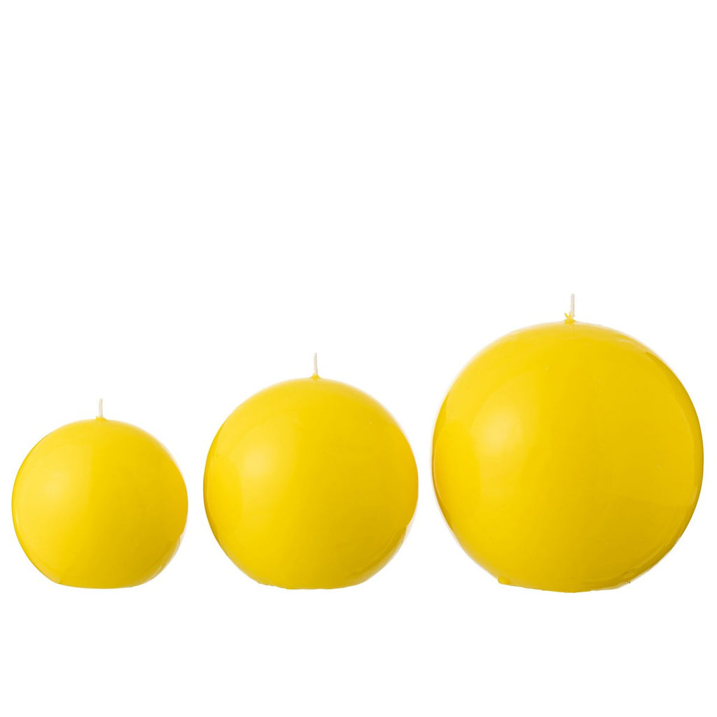 J-Line Bougie Boule Cire Fluo Jaune - 50 Heures