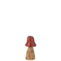 J-Line Champignon Cloche Pot Rouge/Naturel Petit