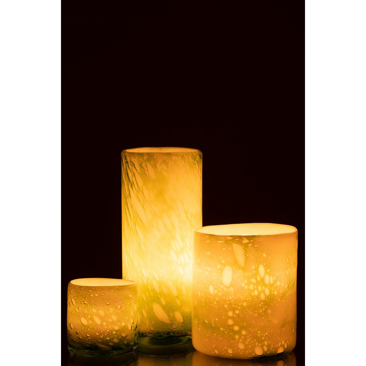 J -line Vase Marble - Verre - Green / Blanc - Grand - 27,5 cm de haut