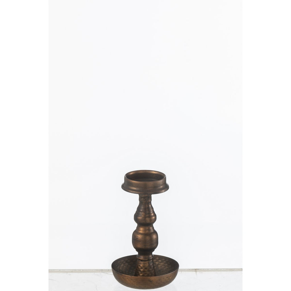 Bougeoir J-Line Métal Antique Marron