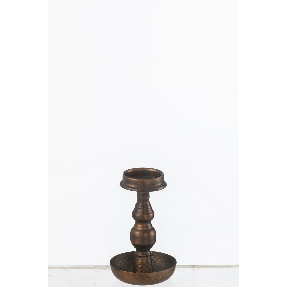 Bougeoir J-Line Métal Antique Marron