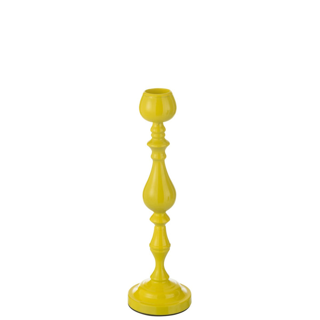 J-Line Bougeoir Monarchie Métal Jaune Petit