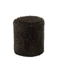 Pouf J-Line Downy - polyester - gris foncé