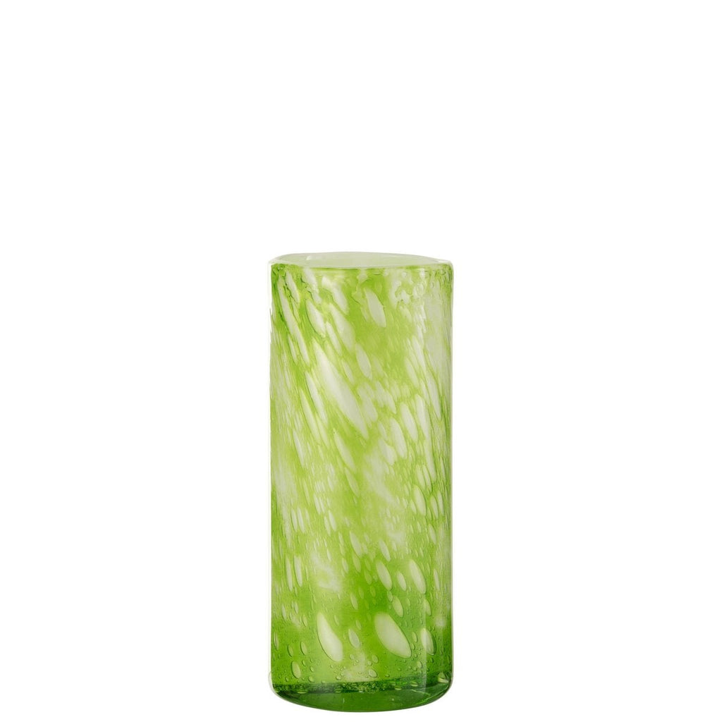 J -line Vase Marble - Verre - Green / Blanc - Grand - 27,5 cm de haut
