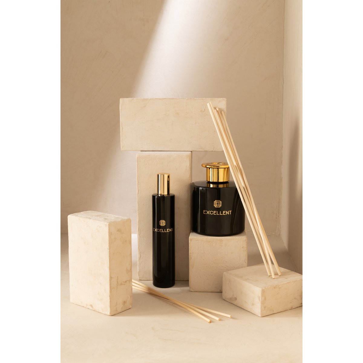 Bâtonnets parfumés J-Line Excellent - Sapin de Sibérie - verre - noir