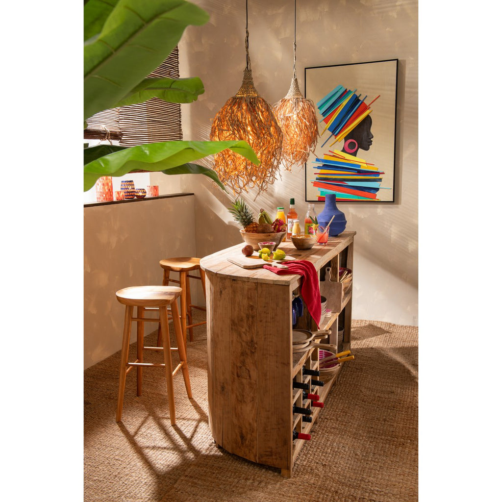 Chaise de bar J-Line Ana - bois - marron