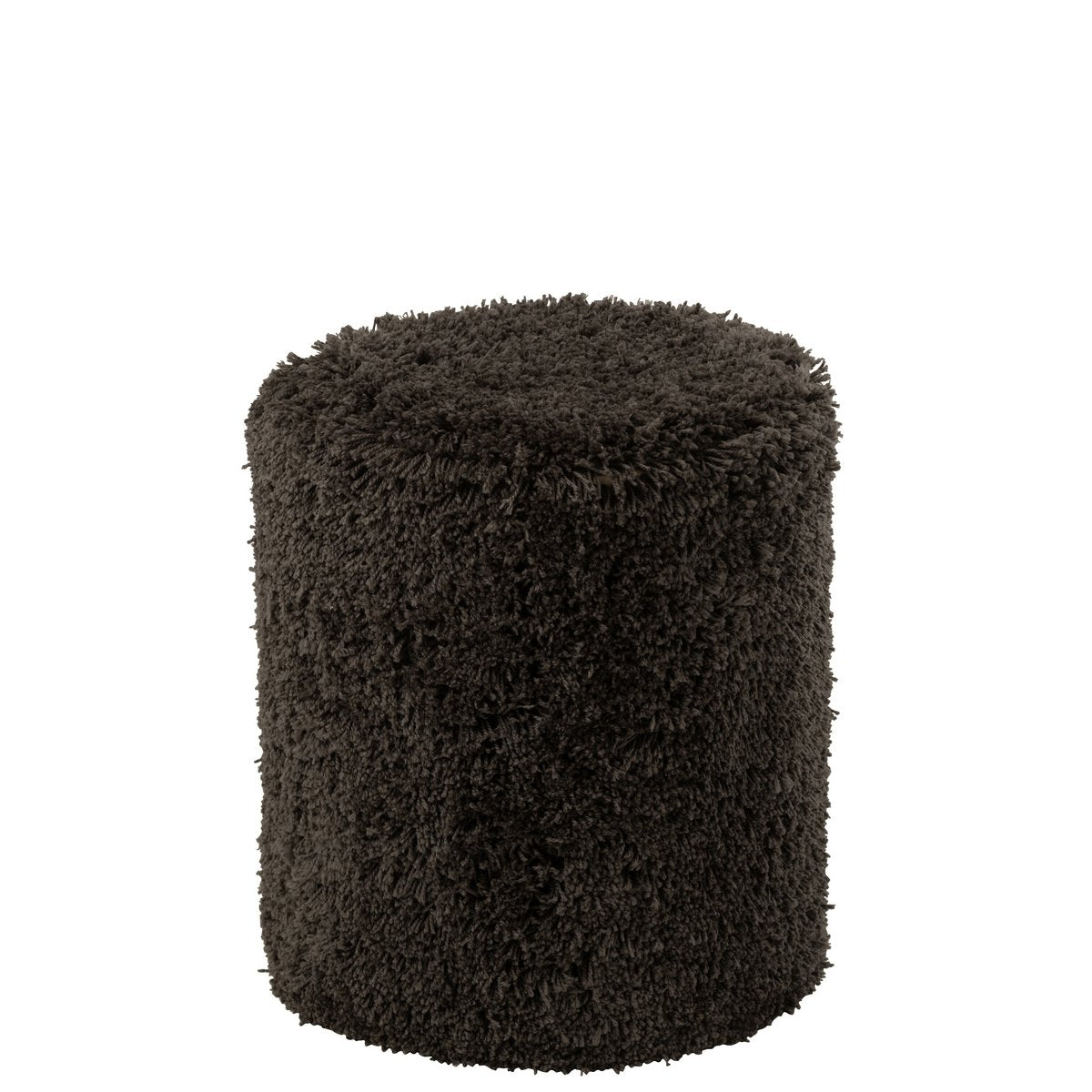Pouf J-Line Downy - polyester - gris foncé