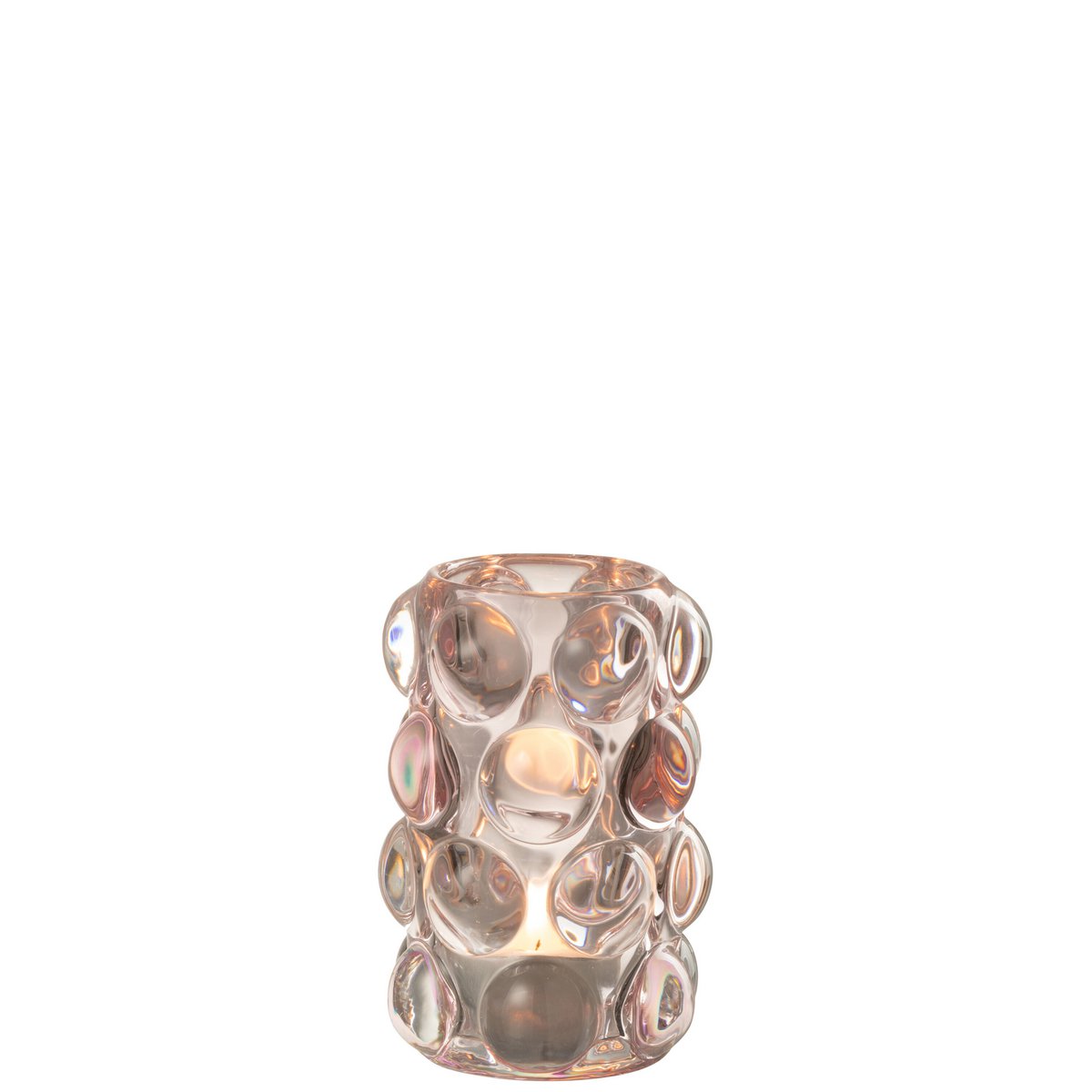 Bougeoir J-Line - photophore Bollie - verre - rose