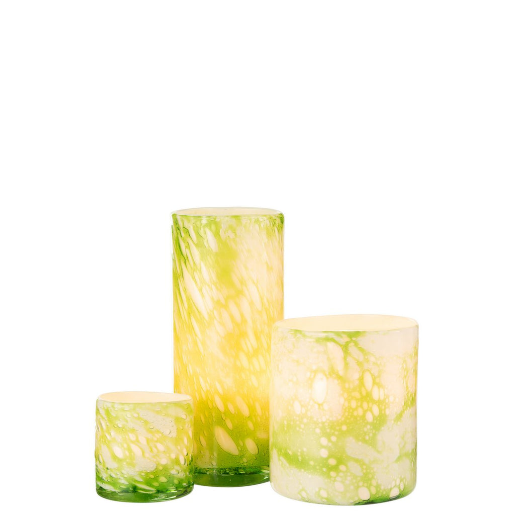 J -line Vase Marble - Verre - Green / Blanc - Grand - 27,5 cm de haut