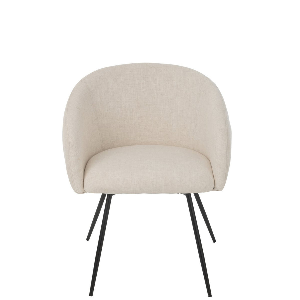 J-Line Chaise Wales Acier/Mousse Ivoire