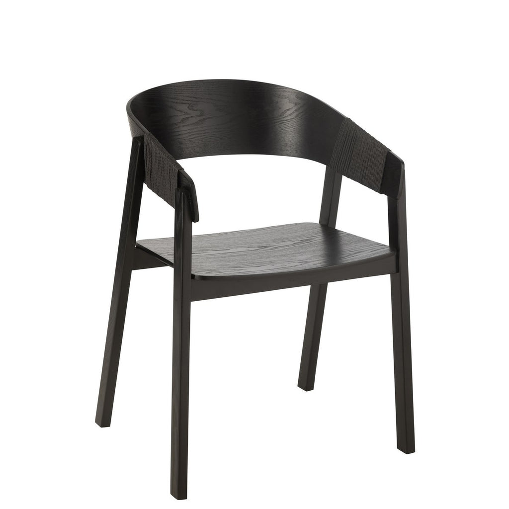 J-Line Chaise Naga Frêne/Corde Noir