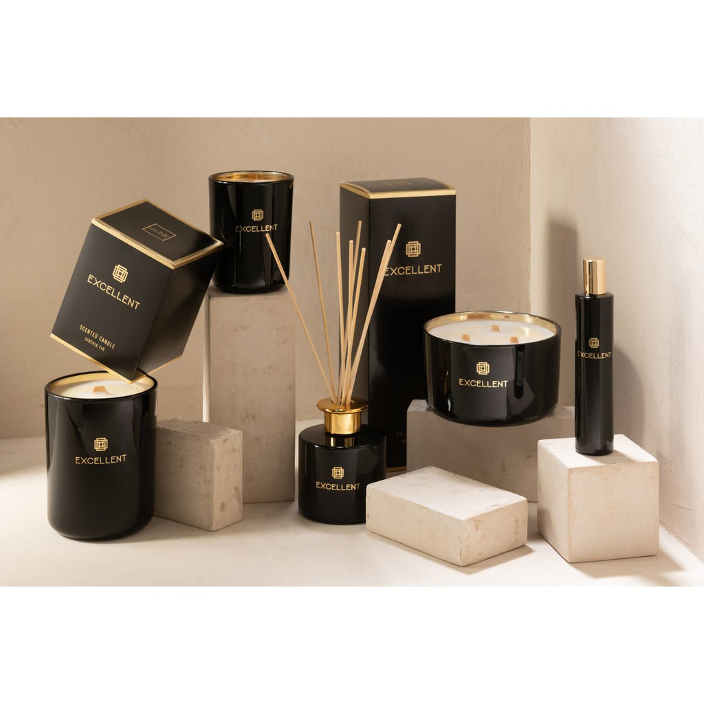 Bâtonnets parfumés J-Line Excellent - Sapin de Sibérie - verre - noir
