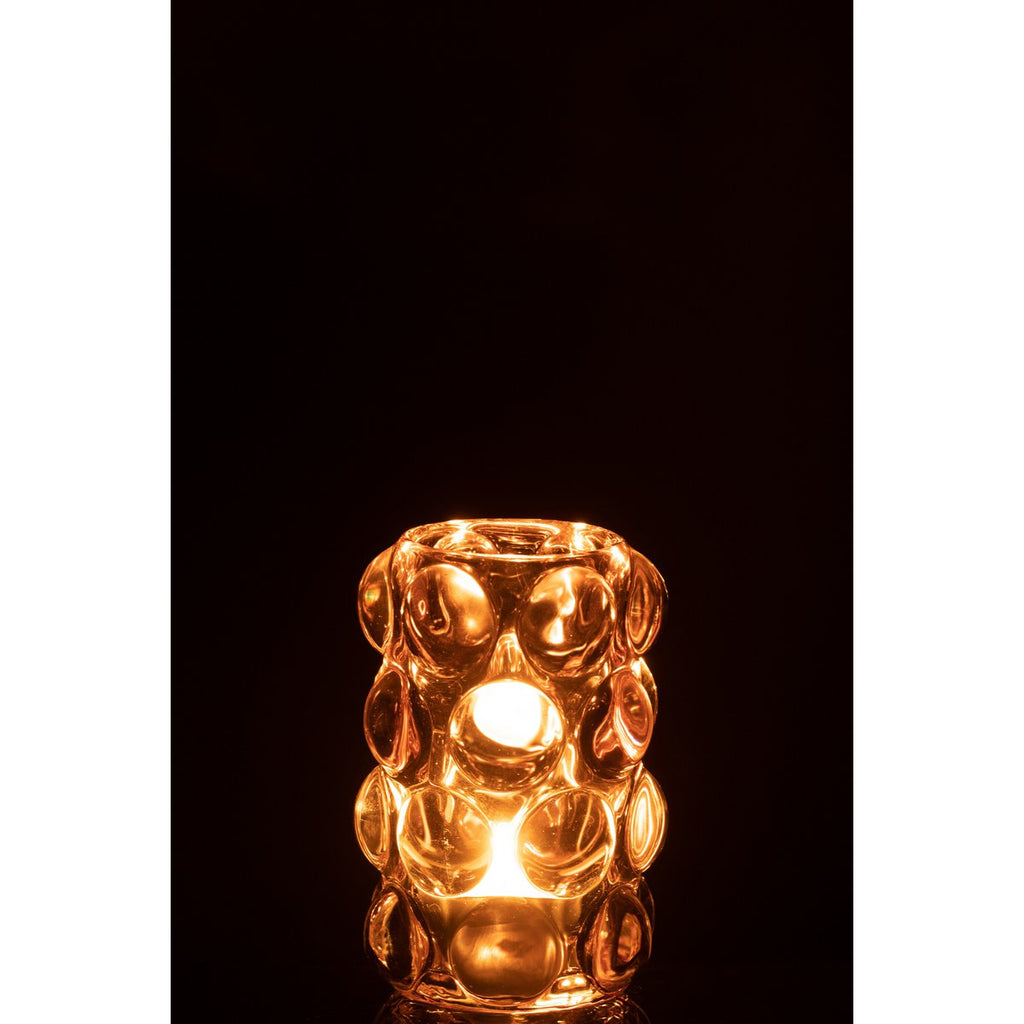 Bougeoir J-Line - photophore Bollie - verre - rose