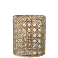 Lanterne J-Line Candice Breed - verre/roseau - naturel