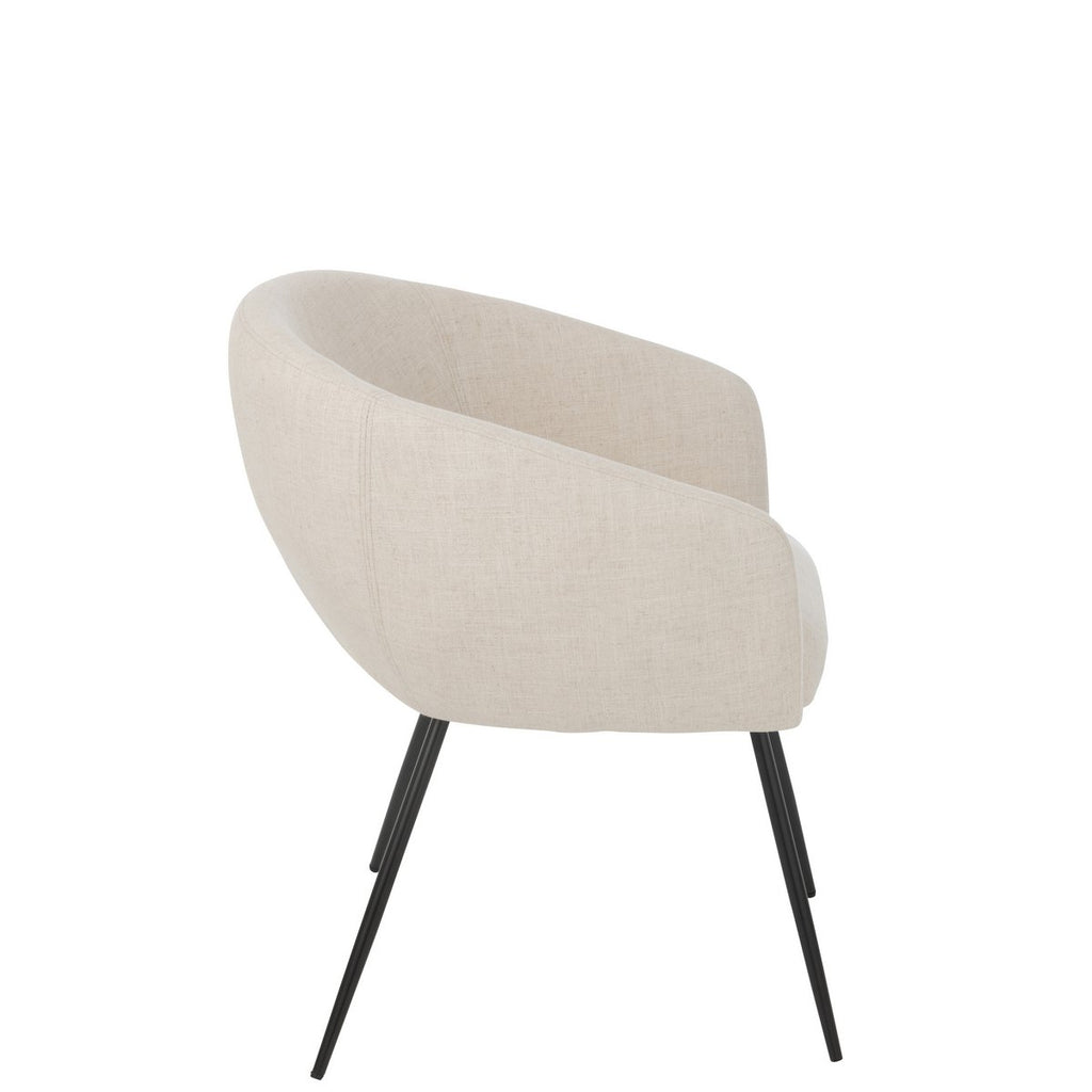 J-Line Chaise Wales Acier/Mousse Ivoire