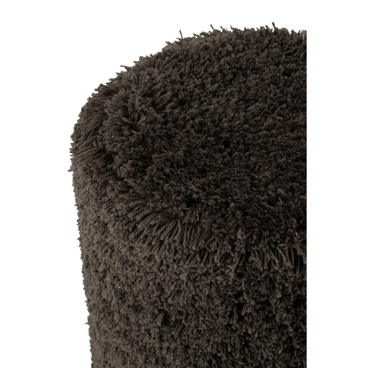Pouf J-Line Downy - polyester - gris foncé