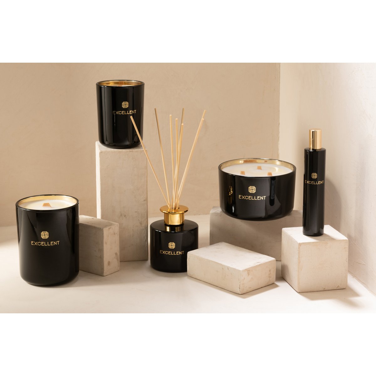 Bâtonnets parfumés J-Line Excellent - Sapin de Sibérie - verre - noir