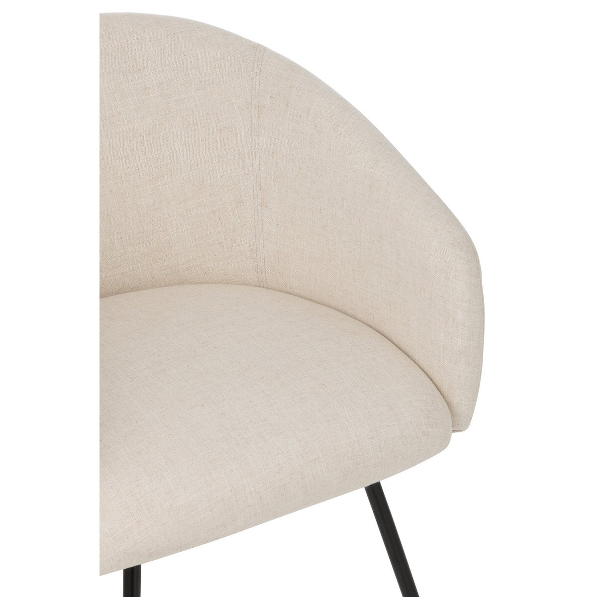 J-Line Chaise Wales Acier/Mousse Ivoire