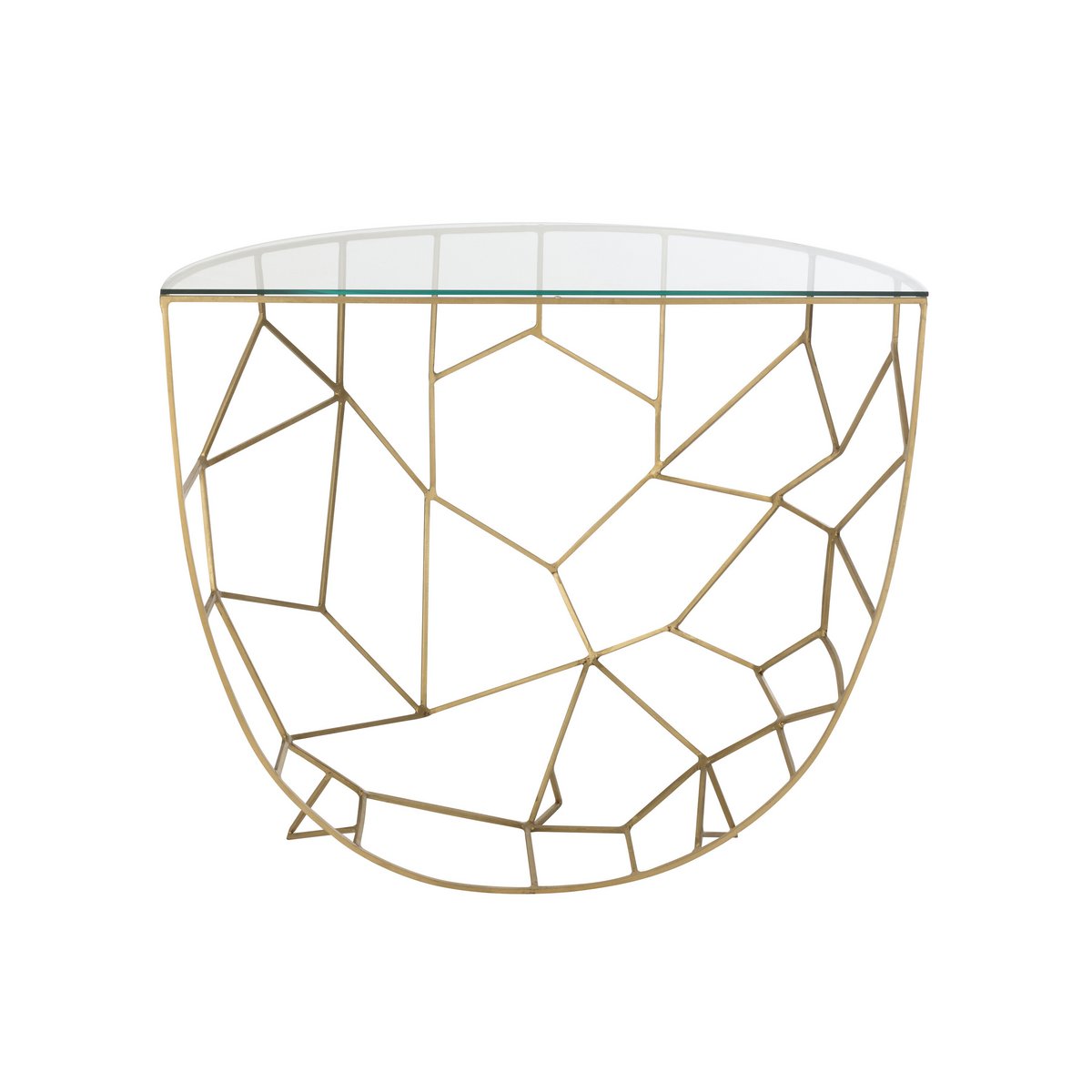 J-Line Console Moza Métal/Verre Or