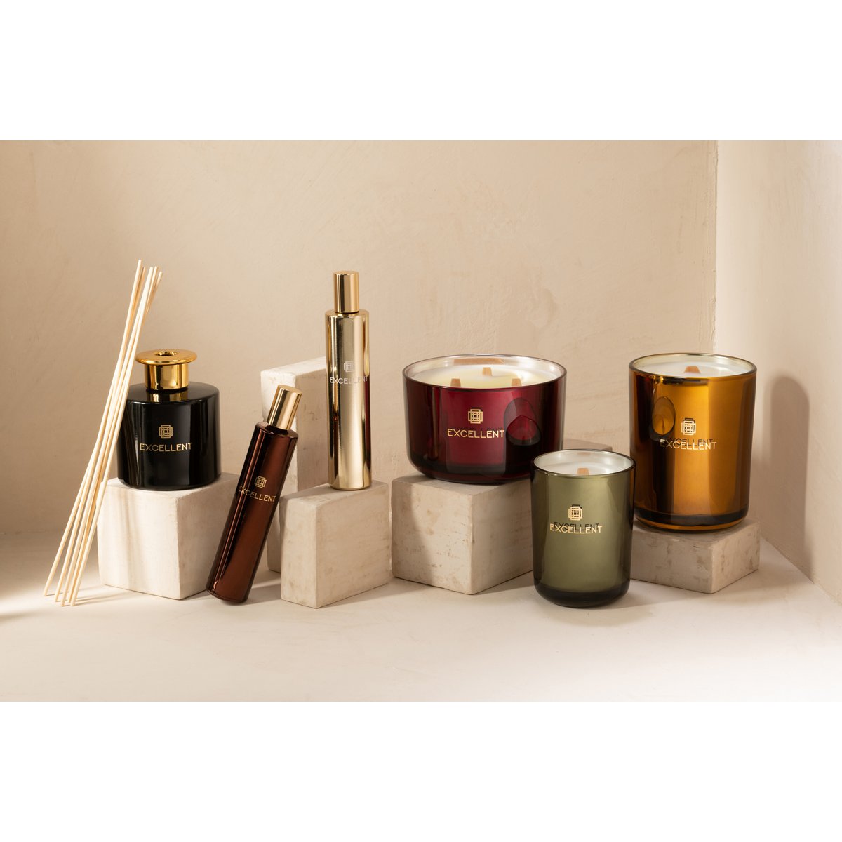 Bâtonnets parfumés J-Line Excellent - Sapin de Sibérie - verre - noir