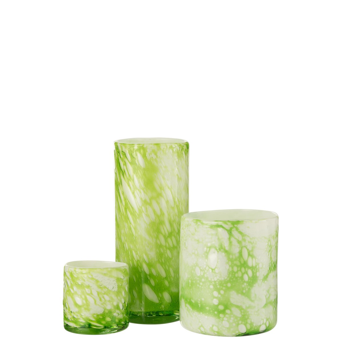 J -line Vase Marble - Verre - Green / Blanc - Grand - 27,5 cm de haut