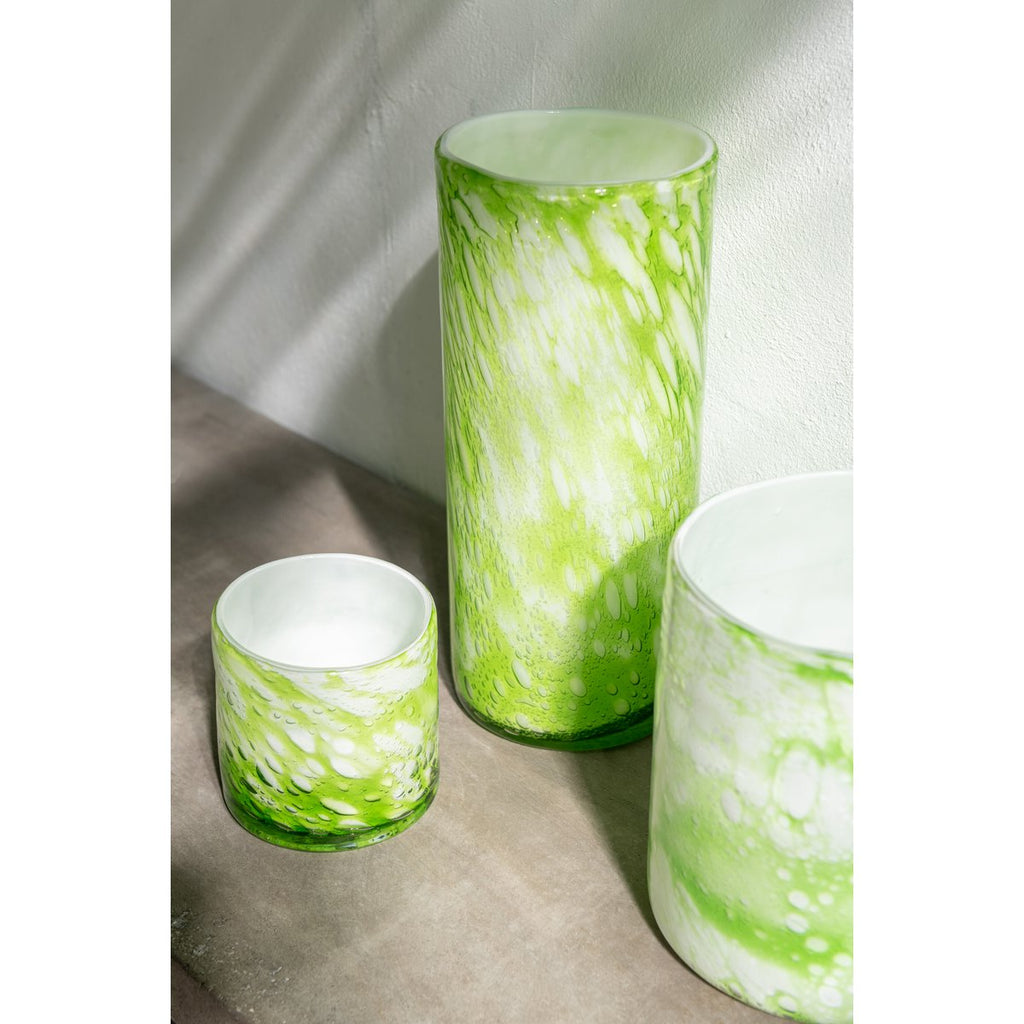 J -line Vase Marble - Verre - Green / Blanc - Grand - 27,5 cm de haut