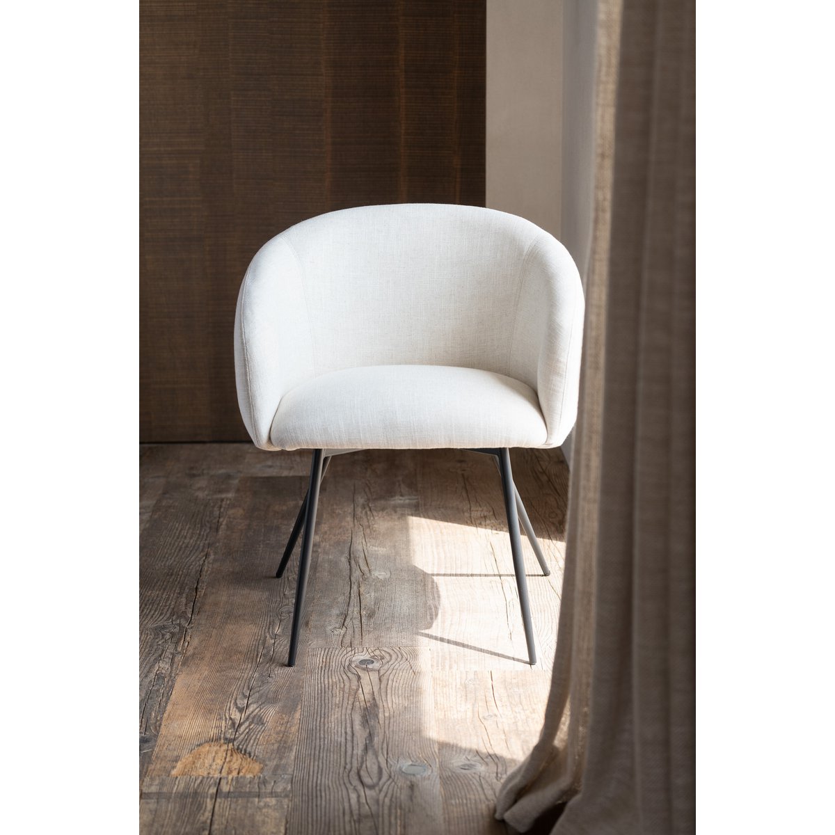 J-Line Chaise Wales Acier/Mousse Ivoire