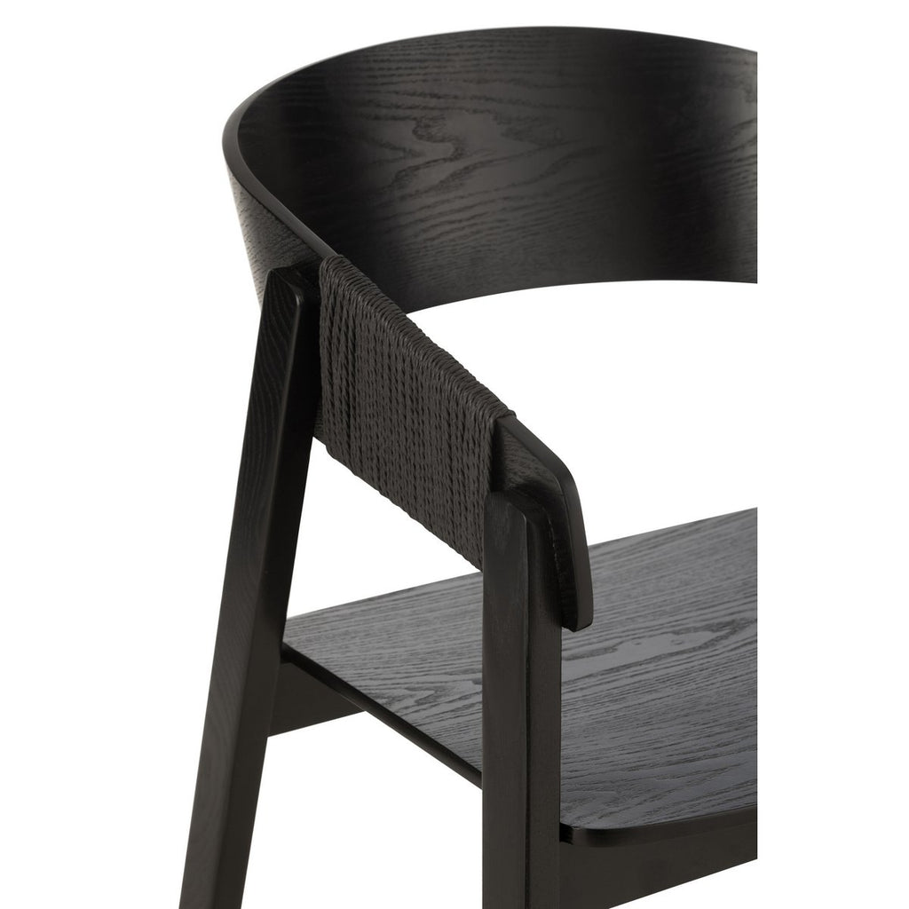 J-Line Chaise Naga Frêne/Corde Noir