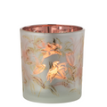 Lanterne J-Line Flowers - verre - blanc/rouge/or - petite
