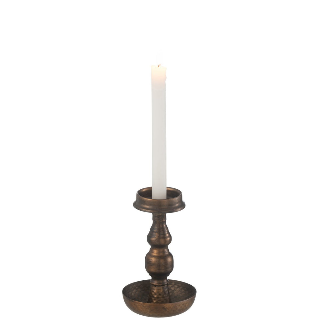 Bougeoir J-Line Métal Antique Marron