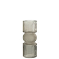 J-Line Vase/Bougeoir Candy Glass Gris Petit