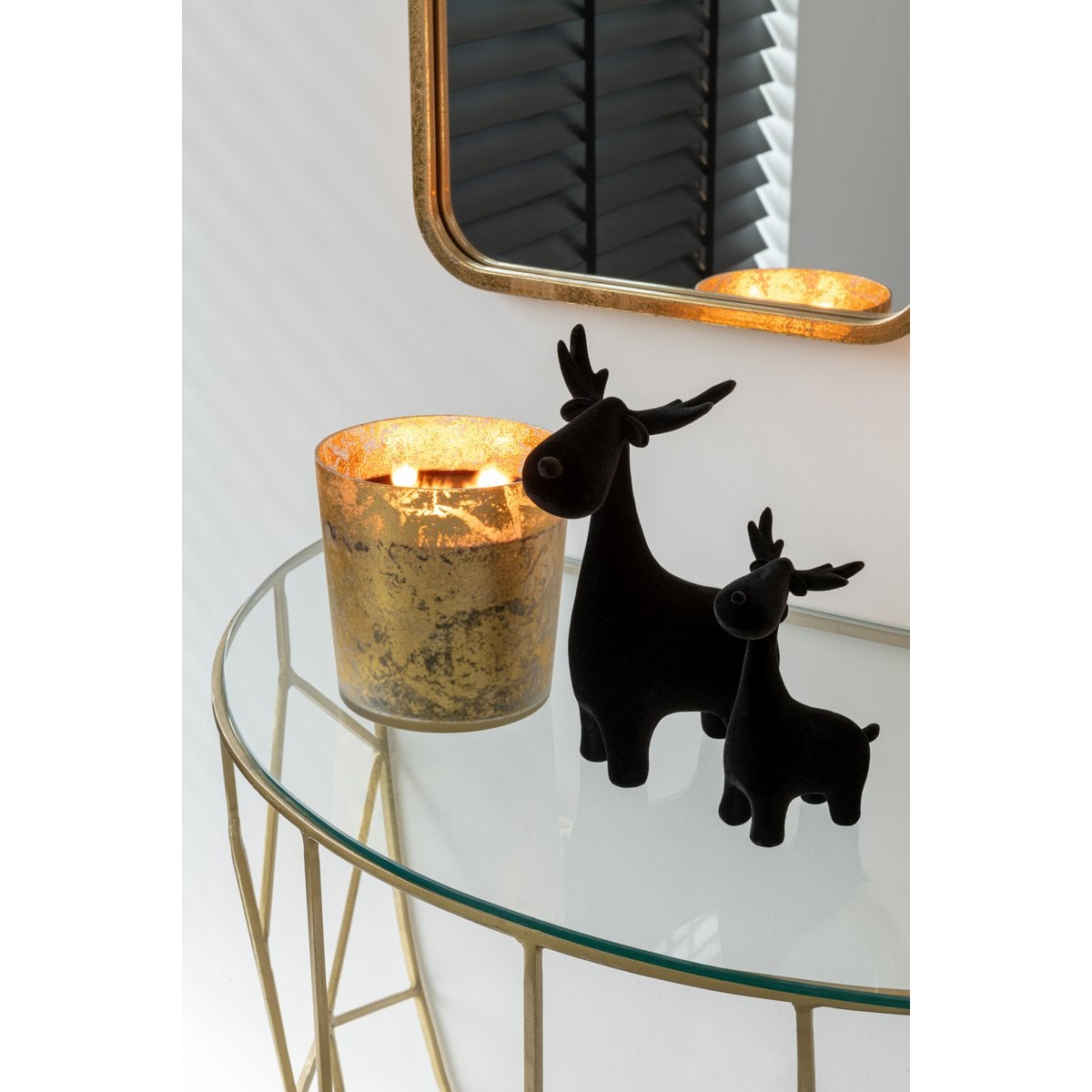 J-Line Console Moza Métal/Verre Or