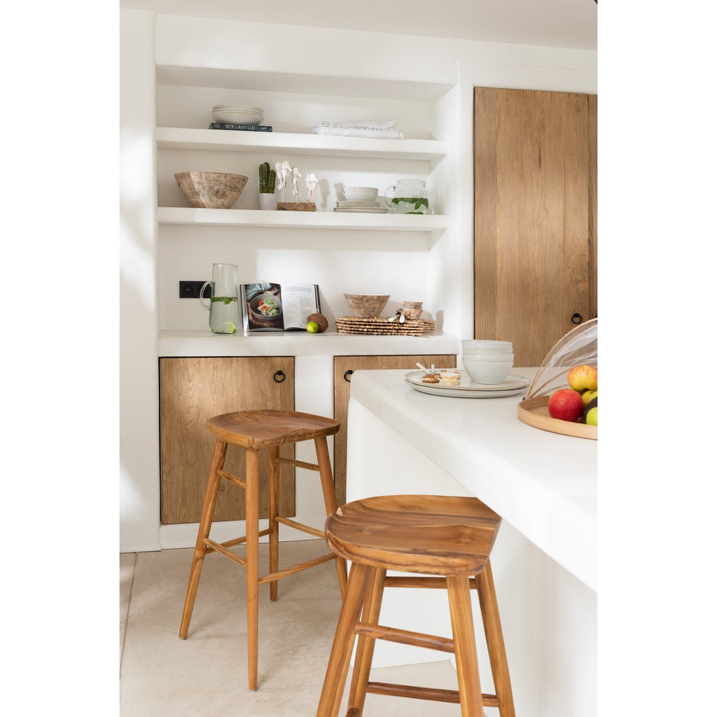 Chaise de bar J-Line Ana - bois - marron