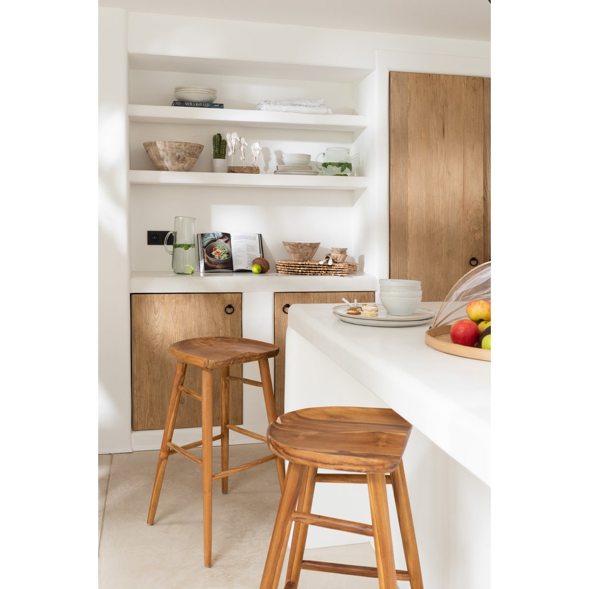 Chaise de bar J-Line Ana - bois - marron