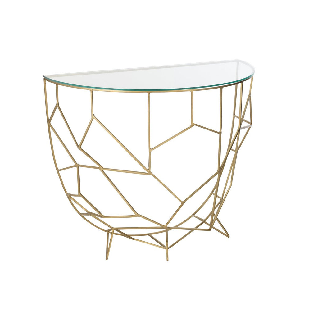 J-Line Console Moza Métal/Verre Or