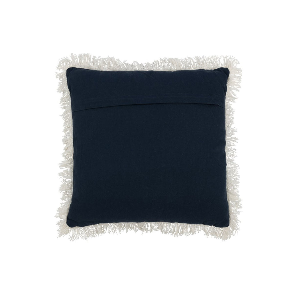 Coussin J-Line Patchwork - denim/coton - bleu/blanc