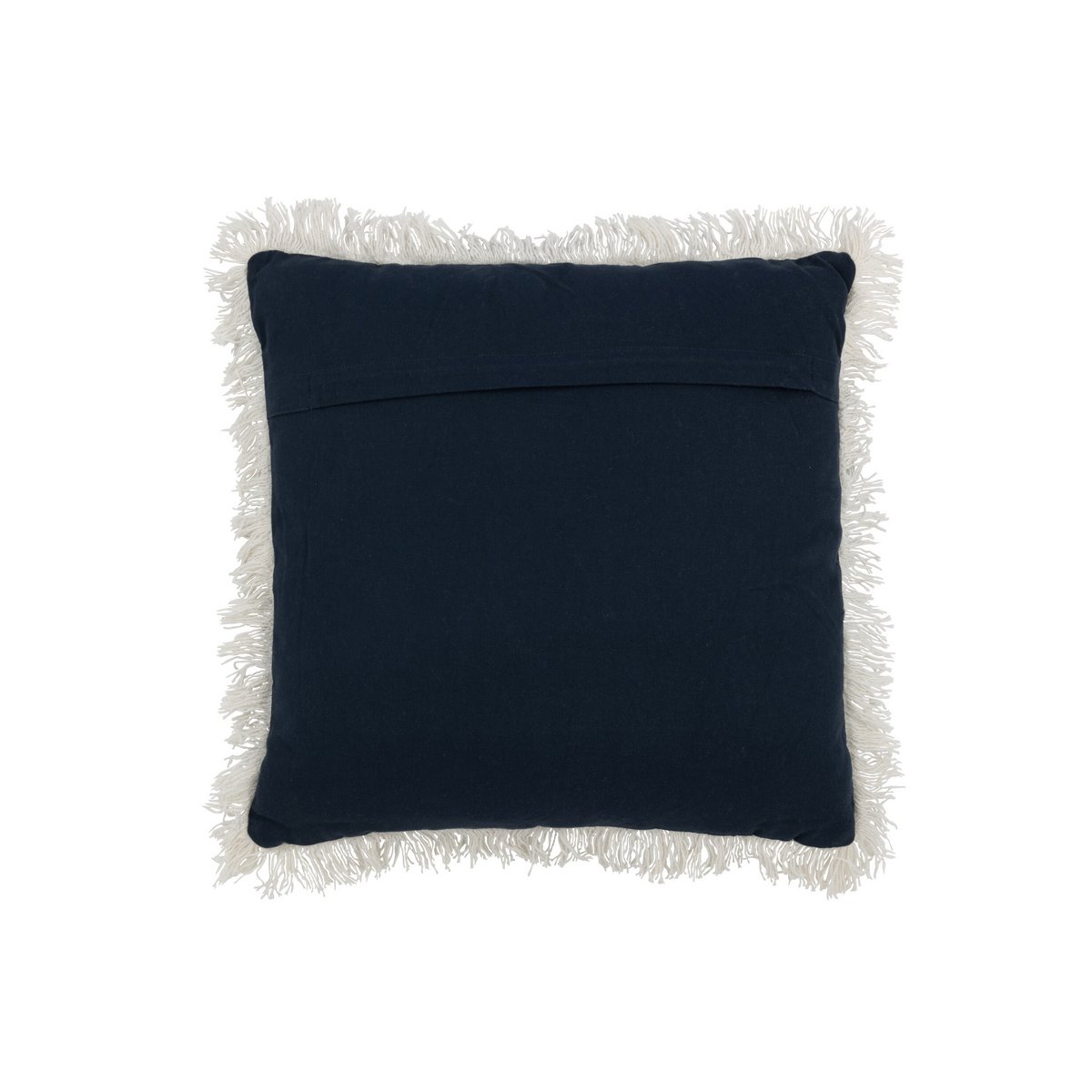 Coussin J-Line Patchwork - denim/coton - bleu/blanc