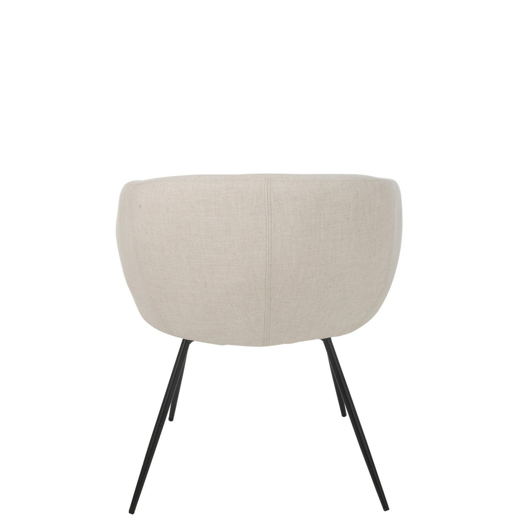 J-Line Chaise Wales Acier/Mousse Ivoire
