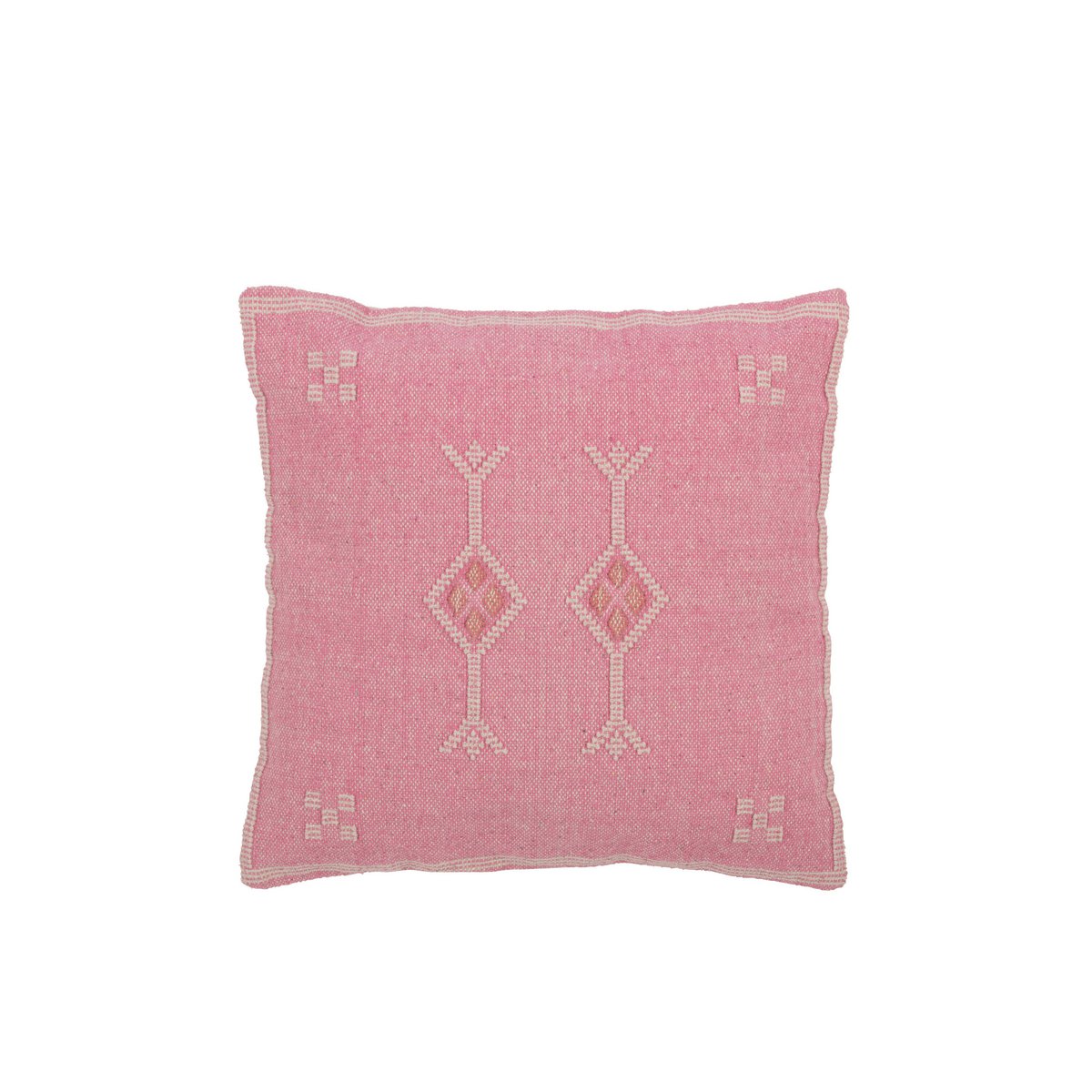 Coussin J-Line Diamants + Flèches - coton - rose