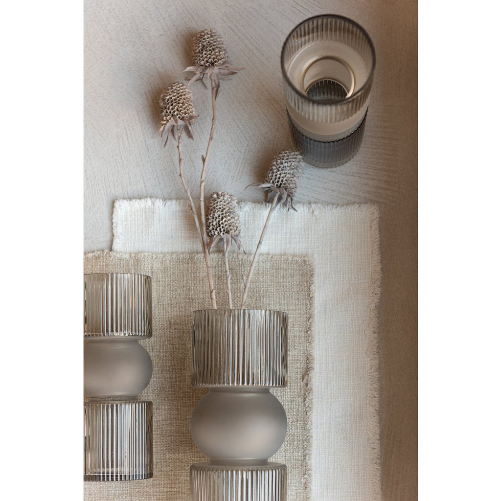 J-Line Vase/Bougeoir Candy Glass Gris Petit
