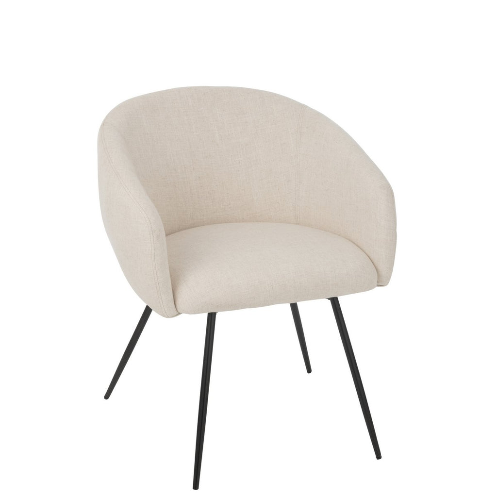 J-Line Chaise Wales Acier/Mousse Ivoire