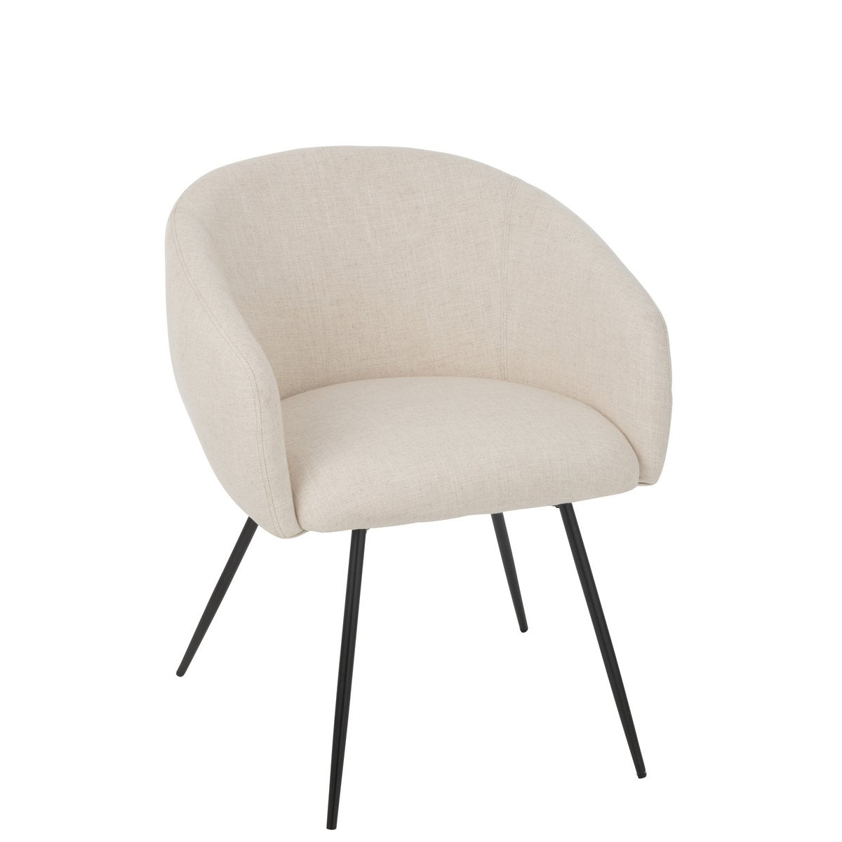 J-Line Chaise Wales Acier/Mousse Ivoire
