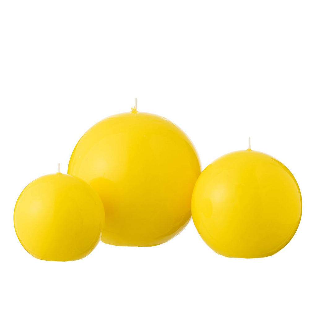 J-Line Bougie Boule Cire Fluo Jaune - 50 Heures