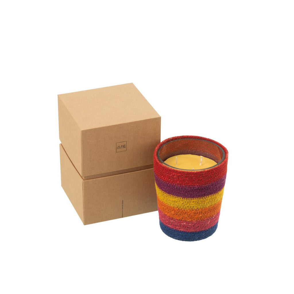 Panier à bougies parfumées J-Line - Woody Aurora - verre - mix - moyen - 55U