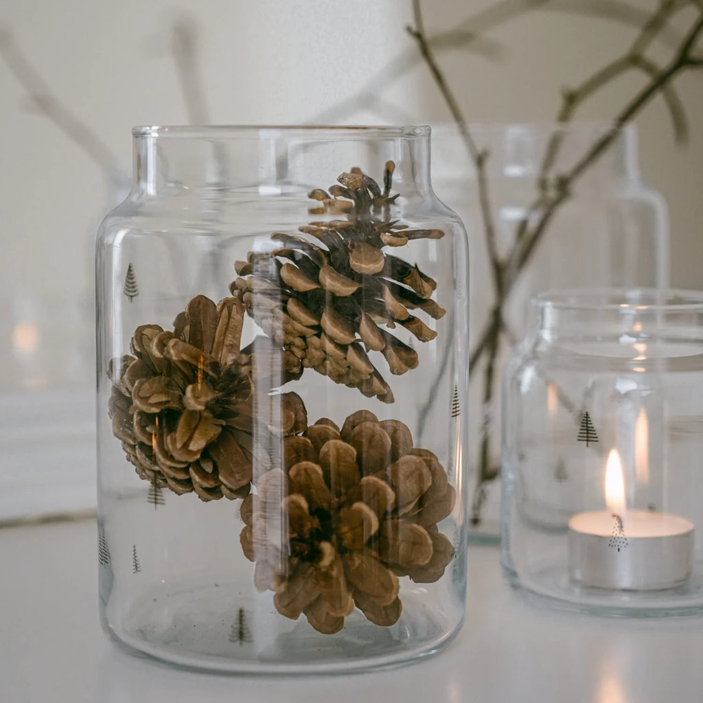 Vase en verre motif Sapin