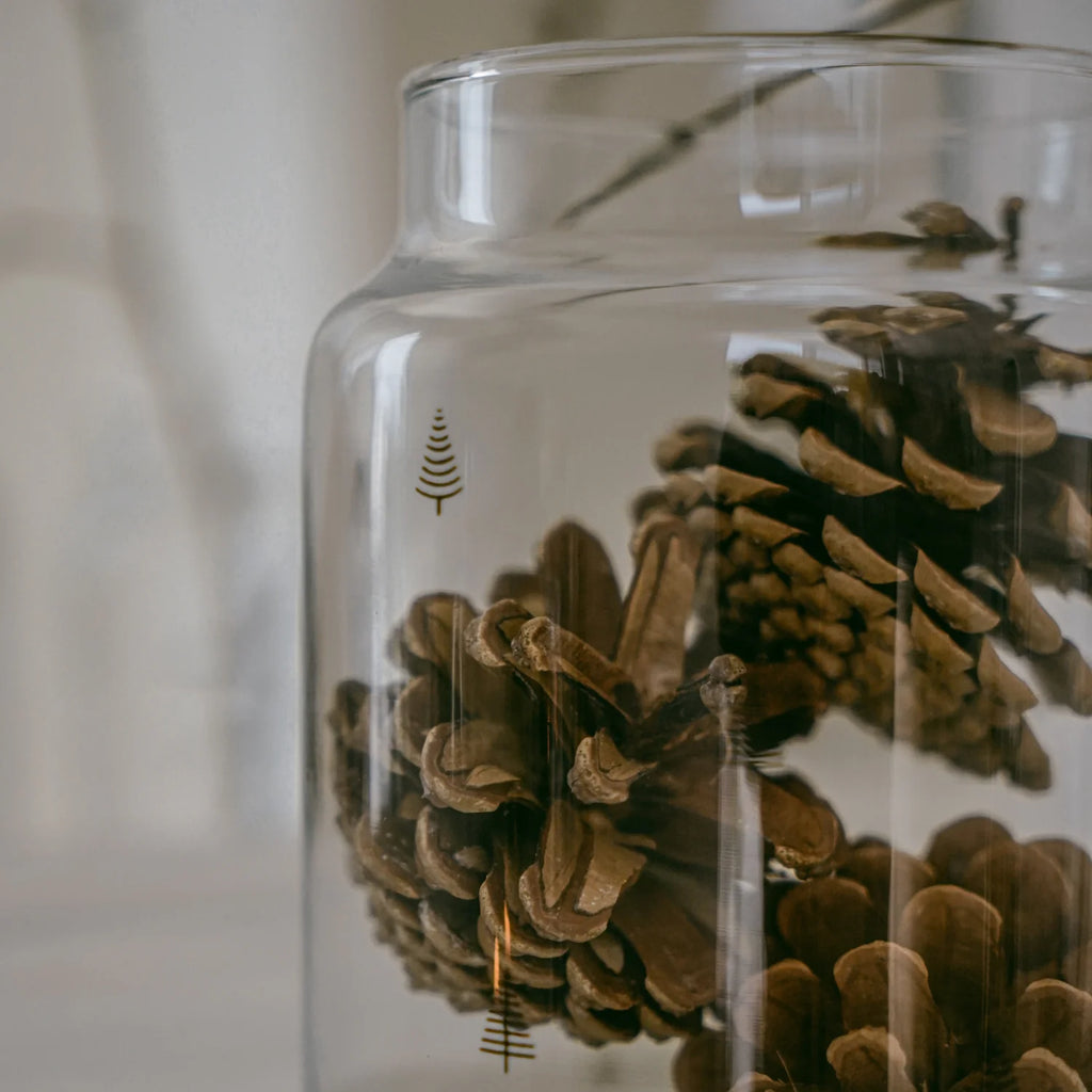 Vase en verre motif Sapin