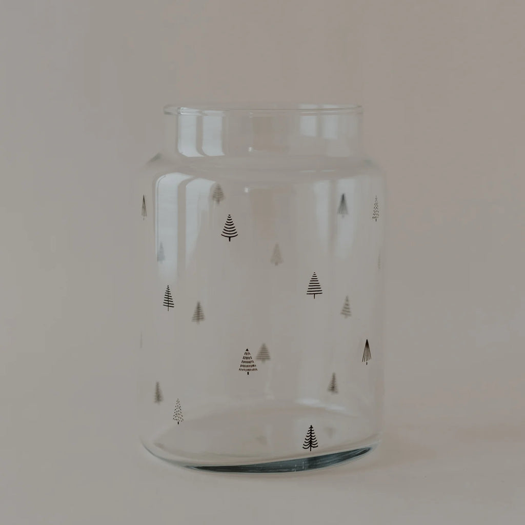 Vase en verre motif Sapin